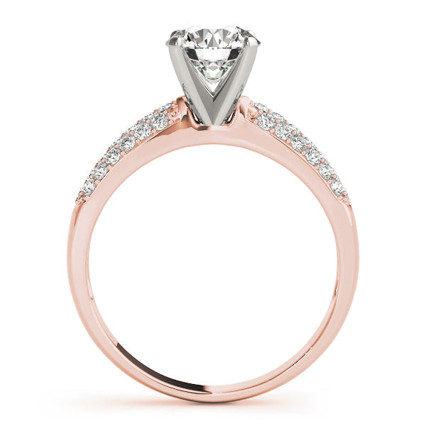 Devoted Pave Round Diamond Engagement Ring in 10K/14K gold and platinum with certified lab-grown or natural diamonds