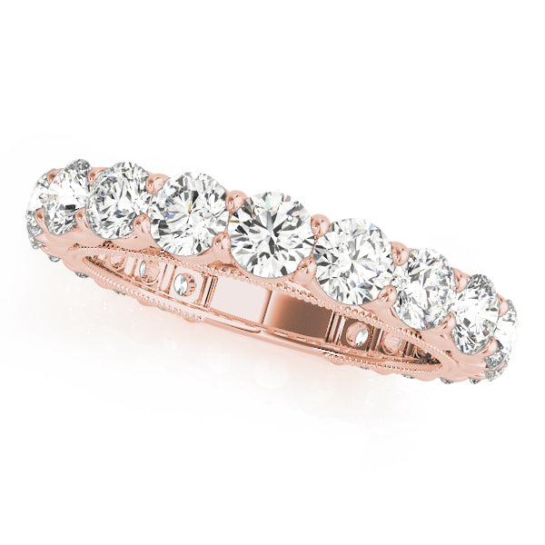 Prong Set Half Eternity Ring in Gold & Platinum