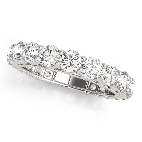 Prong Set Half Eternity Ring in Gold & Platinum