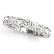 Prong Set Half Eternity Ring in Gold & Platinum
