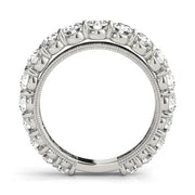 Prong Set Half Eternity Ring in Gold & Platinum