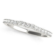 Shared Prong Curved Half Eternity Ring in Gold & Platinum
