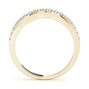 Shared Prong Curved Half Eternity Ring in Gold & Platinum
