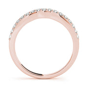 Shared Prong Curved Half Eternity Ring in Gold & Platinum