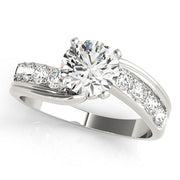 Radiant Bypass Round Diamond Engagement Ring in 10K/14K gold and platinum with certified lab-grown or natural diamonds