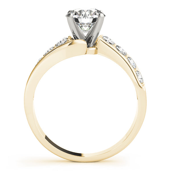 Radiant Bypass Round Diamond Engagement Ring in 10K/14K gold and platinum with certified lab-grown or natural diamonds