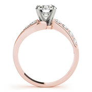 Radiant Bypass Round Diamond Engagement Ring in 10K/14K gold and platinum with certified lab-grown or natural diamonds