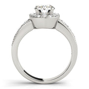 Brilliant Halo Round Diamond Engagement Ring in 10K/14K gold and platinum with certified lab-grown or natural diamonds