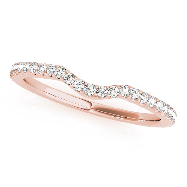 Split Prong Curved Half Eternity Ring in Gold & Platinum