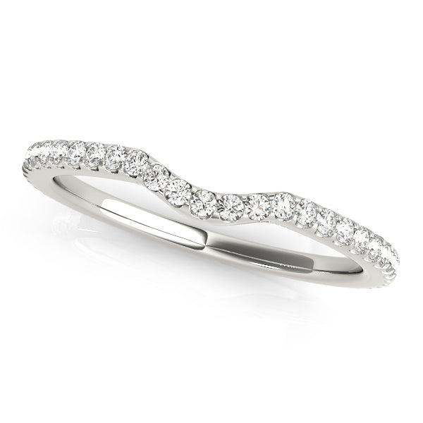 Split Prong Curved Half Eternity Ring in Gold & Platinum