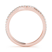 Split Prong Curved Half Eternity Ring in Gold & Platinum
