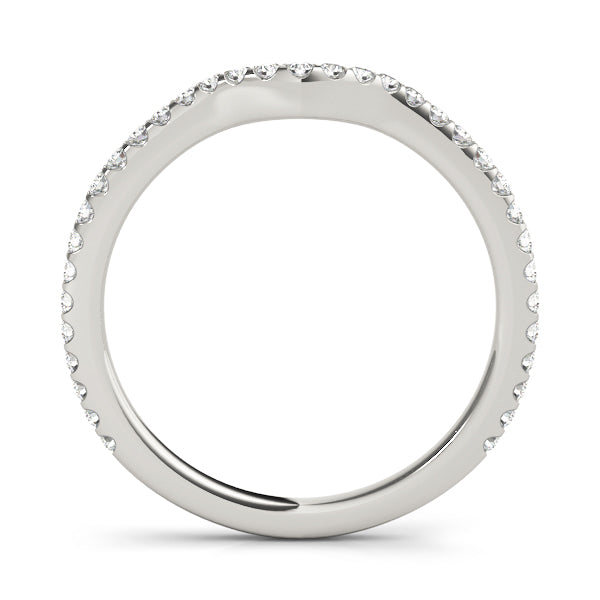 Split Prong Curved Half Eternity Ring in Gold & Platinum