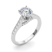 Sculpted Channel-Set Round Diamond Engagement Ring in 10K/14K gold and platinum with certified lab-grown or natural diamonds