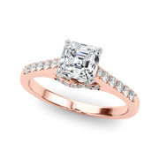 Sculpted Channel-Set Round Diamond Engagement Ring in 10K/14K gold and platinum with certified lab-grown or natural diamonds
