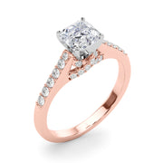 Sculpted Channel-Set Round Diamond Engagement Ring in 10K/14K gold and platinum with certified lab-grown or natural diamonds