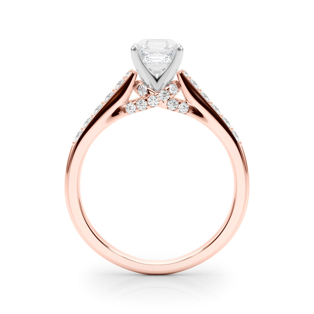 Sculpted Channel-Set Round Diamond Engagement Ring in 10K/14K gold and platinum with certified lab-grown or natural diamonds