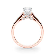 Sculpted Channel-Set Round Diamond Engagement Ring in 10K/14K gold and platinum with certified lab-grown or natural diamonds