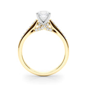 Sculpted Channel-Set Round Diamond Engagement Ring in 10K/14K gold and platinum with certified lab-grown or natural diamonds