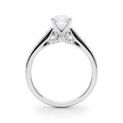 Sculpted Channel-Set Round Diamond Engagement Ring in 10K/14K gold and platinum with certified lab-grown or natural diamonds