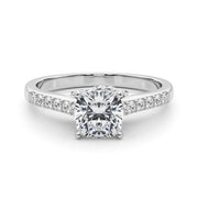 Sculpted Channel-Set Round Diamond Engagement Ring in 10K/14K gold and platinum with certified lab-grown or natural diamonds