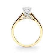 Sculpted Channel-Set Round Diamond Engagement Ring in 10K/14K gold and platinum with certified lab-grown or natural diamonds