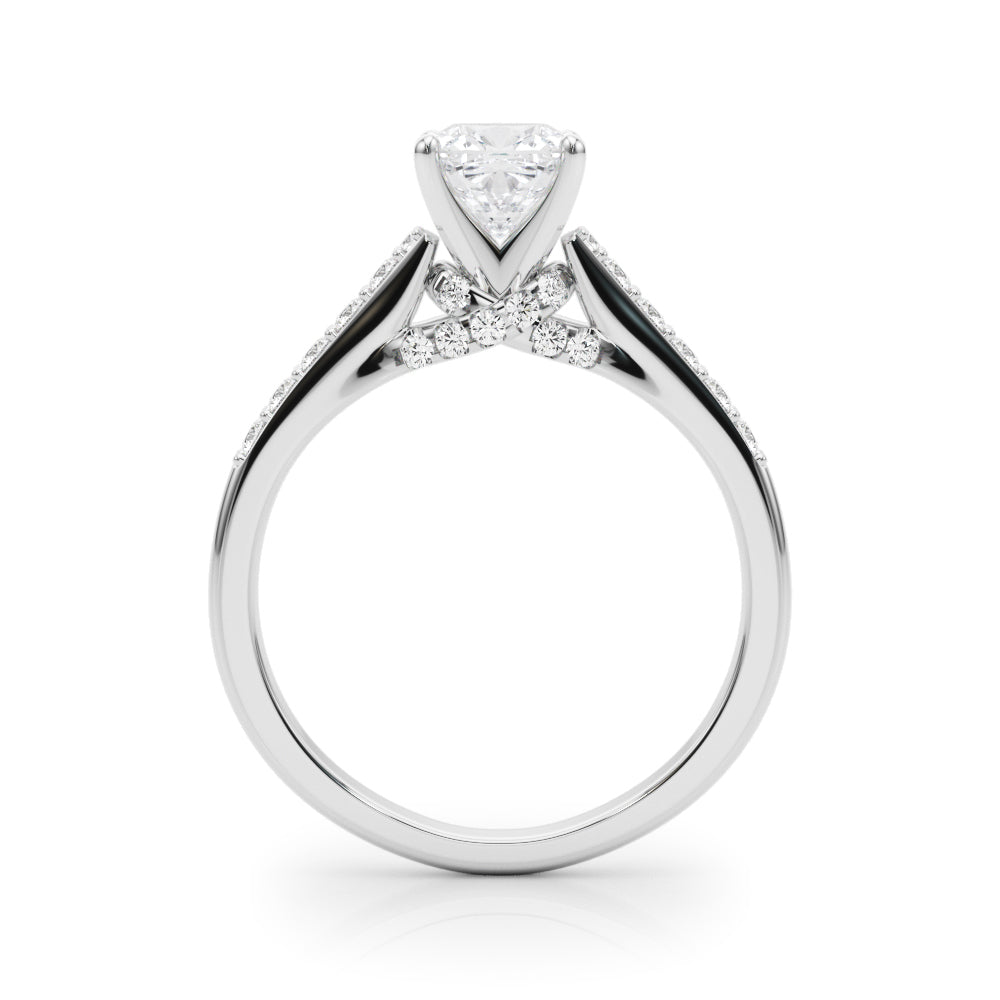 Sculpted Channel-Set Round Diamond Engagement Ring in 10K/14K gold and platinum with certified lab-grown or natural diamonds