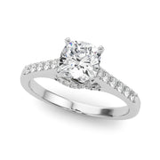 Sculpted Channel-Set Round Diamond Engagement Ring in 10K/14K gold and platinum with certified lab-grown or natural diamonds