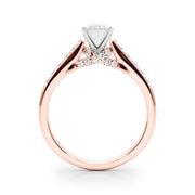 Sculpted Channel-Set Round Diamond Engagement Ring in 10K/14K gold and platinum with certified lab-grown or natural diamonds