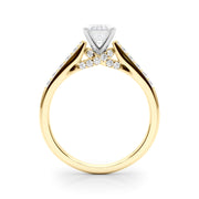 Sculpted Channel-Set Round Diamond Engagement Ring in 10K/14K gold and platinum with certified lab-grown or natural diamonds