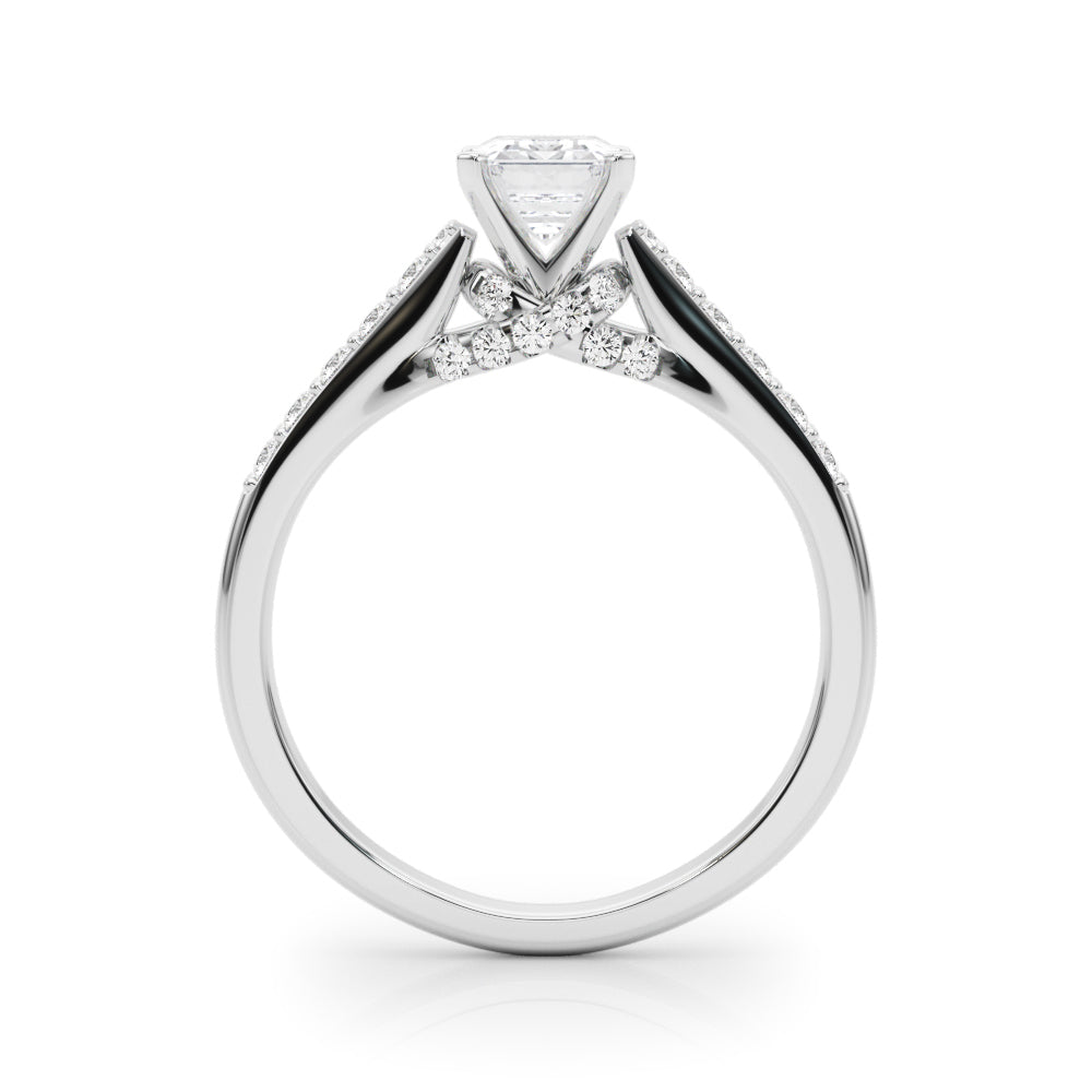 Sculpted Channel-Set Round Diamond Engagement Ring in 10K/14K gold and platinum with certified lab-grown or natural diamonds