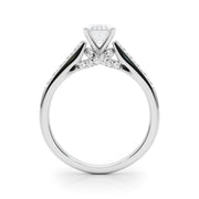 Sculpted Channel-Set Round Diamond Engagement Ring in 10K/14K gold and platinum with certified lab-grown or natural diamonds
