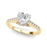 Sculpted Channel-Set Round Diamond Engagement Ring in 10K/14K gold and platinum with certified lab-grown or natural diamonds