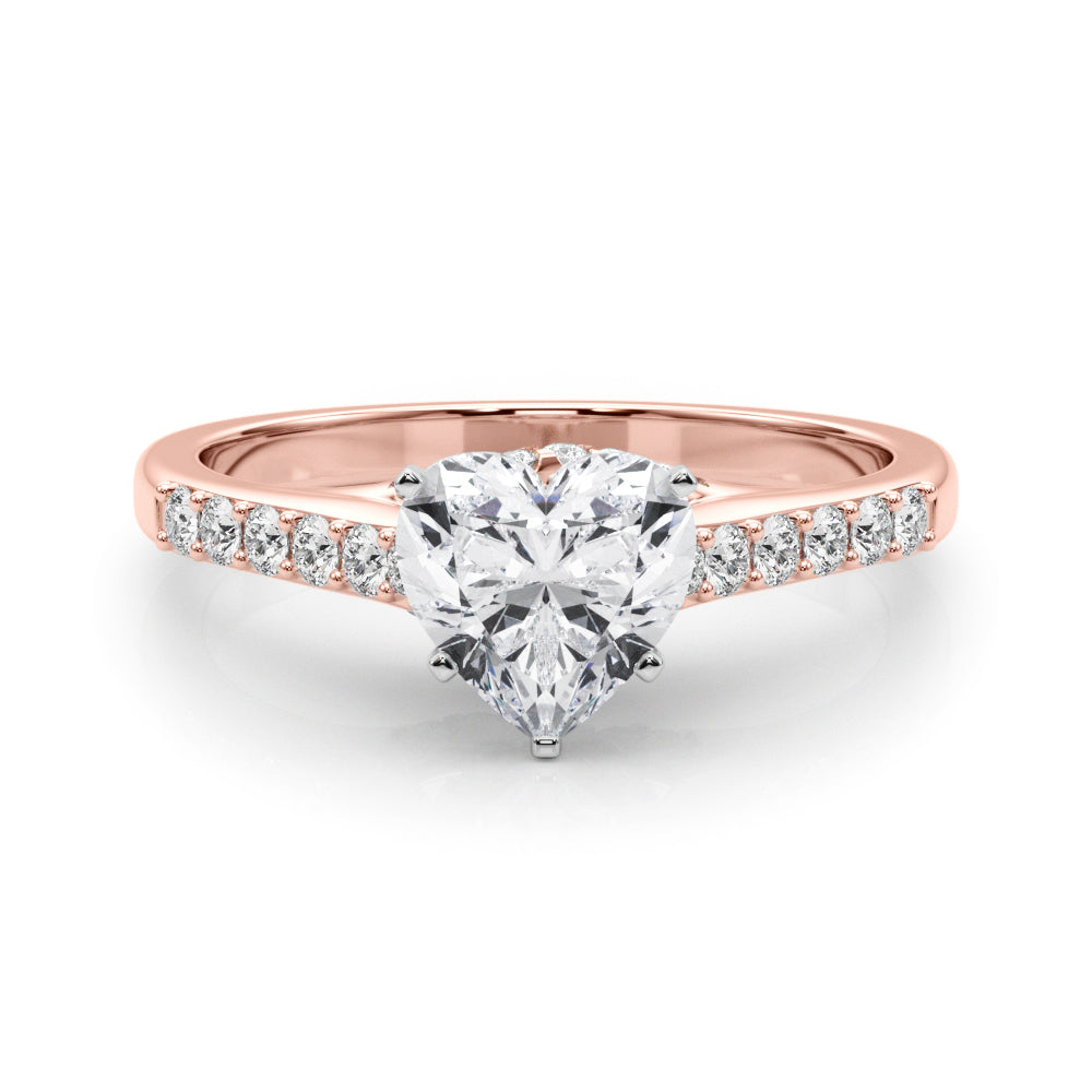 Sculpted Channel-Set Round Diamond Engagement Ring in 10K/14K gold and platinum with certified lab-grown or natural diamonds