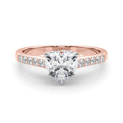 Sculpted Channel-Set Round Diamond Engagement Ring in 10K/14K gold and platinum with certified lab-grown or natural diamonds