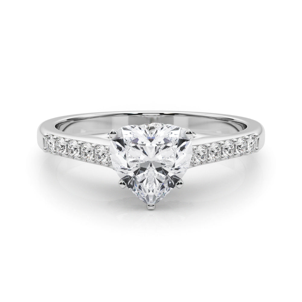 Sculpted Channel-Set Round Diamond Engagement Ring in 10K/14K gold and platinum with certified lab-grown or natural diamonds