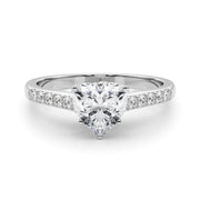 Sculpted Channel-Set Round Diamond Engagement Ring in 10K/14K gold and platinum with certified lab-grown or natural diamonds