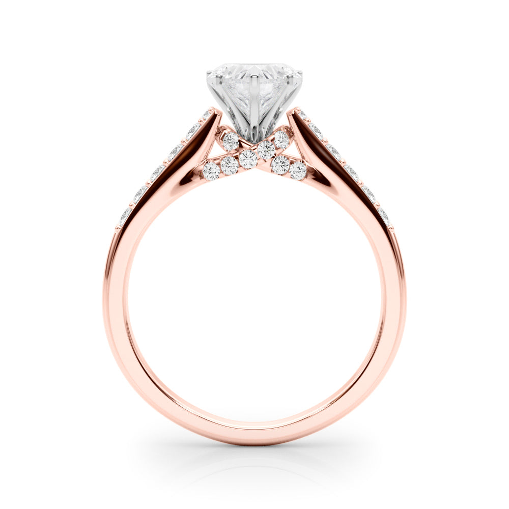Sculpted Channel-Set Round Diamond Engagement Ring in 10K/14K gold and platinum with certified lab-grown or natural diamonds