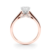 Sculpted Channel-Set Round Diamond Engagement Ring in 10K/14K gold and platinum with certified lab-grown or natural diamonds
