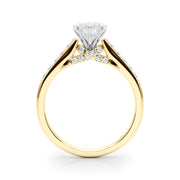 Sculpted Channel-Set Round Diamond Engagement Ring in 10K/14K gold and platinum with certified lab-grown or natural diamonds
