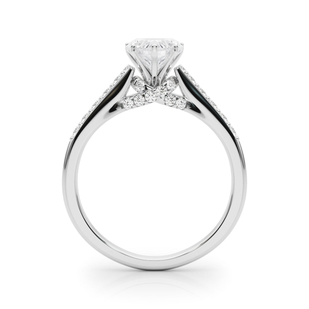 Sculpted Channel-Set Round Diamond Engagement Ring in 10K/14K gold and platinum with certified lab-grown or natural diamonds