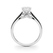 Sculpted Channel-Set Round Diamond Engagement Ring in 10K/14K gold and platinum with certified lab-grown or natural diamonds