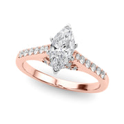 Sculpted Channel-Set Round Diamond Engagement Ring in 10K/14K gold and platinum with certified lab-grown or natural diamonds