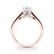 Sculpted Channel-Set Round Diamond Engagement Ring in 10K/14K gold and platinum with certified lab-grown or natural diamonds
