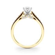 Sculpted Channel-Set Round Diamond Engagement Ring in 10K/14K gold and platinum with certified lab-grown or natural diamonds