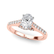 Sculpted Channel-Set Round Diamond Engagement Ring in 10K/14K gold and platinum with certified lab-grown or natural diamonds