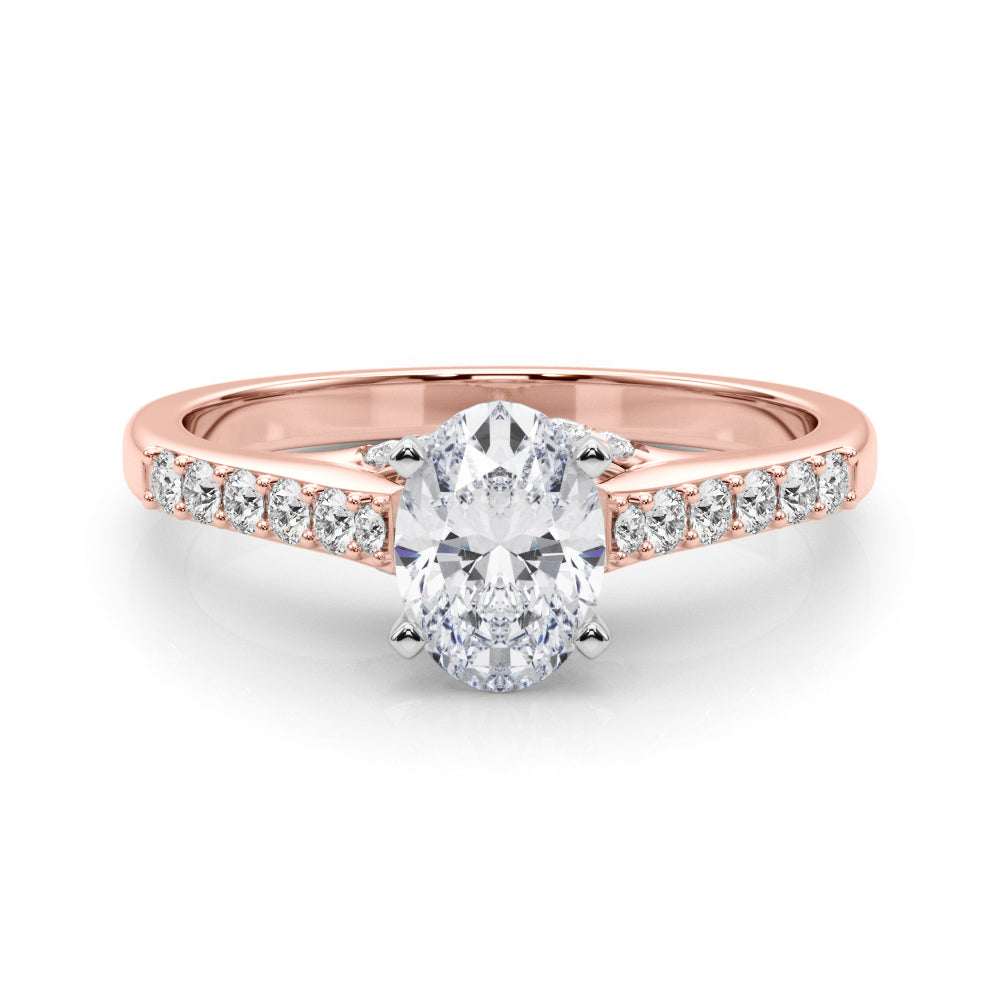 Sculpted Channel-Set Round Diamond Engagement Ring in 10K/14K gold and platinum with certified lab-grown or natural diamonds