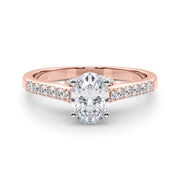 Sculpted Channel-Set Round Diamond Engagement Ring in 10K/14K gold and platinum with certified lab-grown or natural diamonds