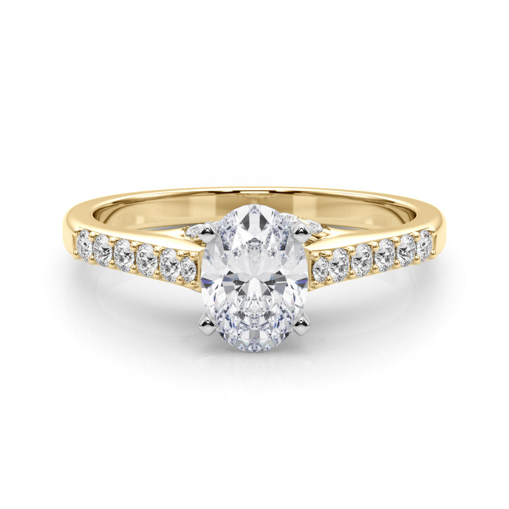 Sculpted Channel-Set Round Diamond Engagement Ring in 10K/14K gold and platinum with certified lab-grown or natural diamonds