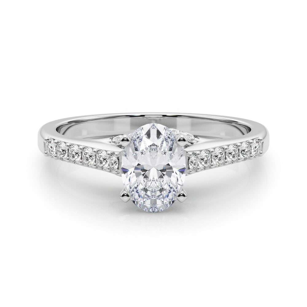 Sculpted Channel-Set Round Diamond Engagement Ring in 10K/14K gold and platinum with certified lab-grown or natural diamonds