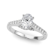 Sculpted Channel-Set Round Diamond Engagement Ring in 10K/14K gold and platinum with certified lab-grown or natural diamonds